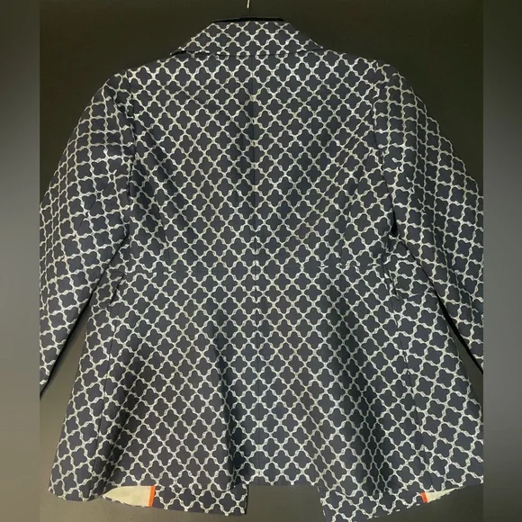 Kate Spade Navy and White Patterned Pea Coat - Picture 7 of 7